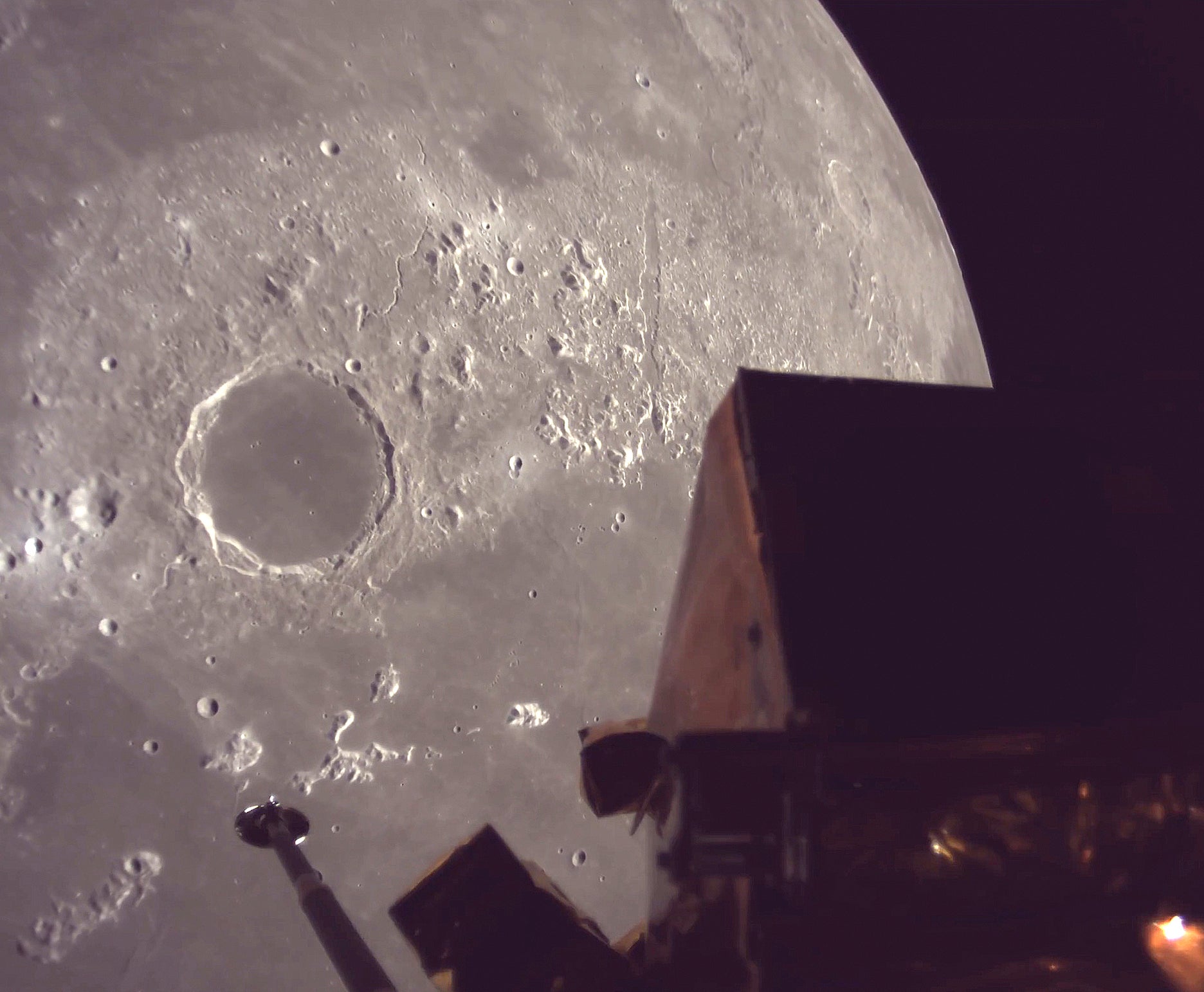 This image provided by ispace, inc. shows the Resilience lander circling the moon, Wednesday 4 June 2025. (ispace, inc. via AP)