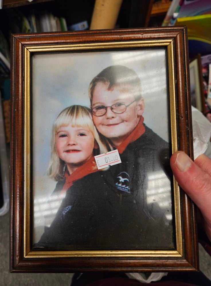 The photo of Jade and Chris Kirkum when they were in primary school (Michael Beecroft/PA)