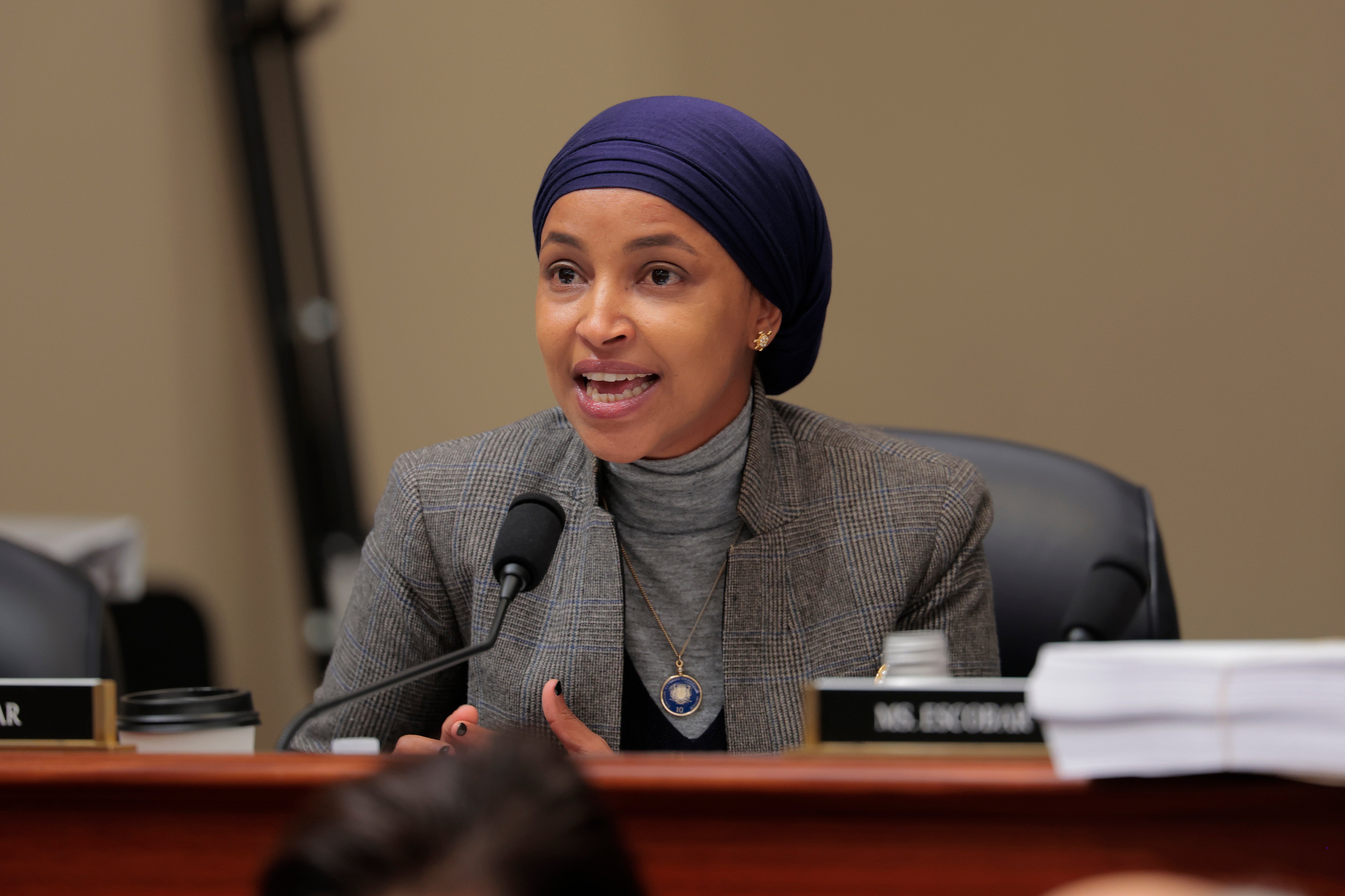 Ilhan Omar has slammed the travel ban