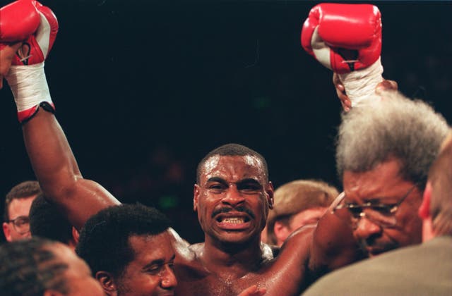 <p>Oliver McCall, pictured in 1994 here, is still fighting at 60 years old</p>