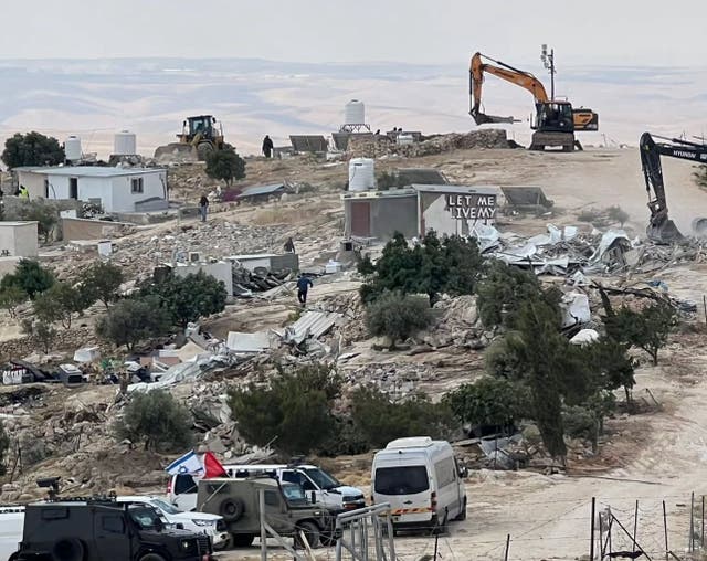 <p>Khalet al-Daba'a, a small Palestinian village in the southern West Bank, is destroyed by Israeli bulldozers in early May</p>