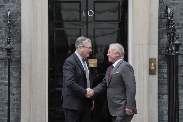 Sir Keir Starmer met the King of Jordan on Thursday amid ongoing conflict in the Middle East (Stefan Rousseau/PA)