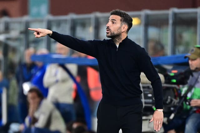 <p>Como's Spanish head coach Cesc Fabregas</p>