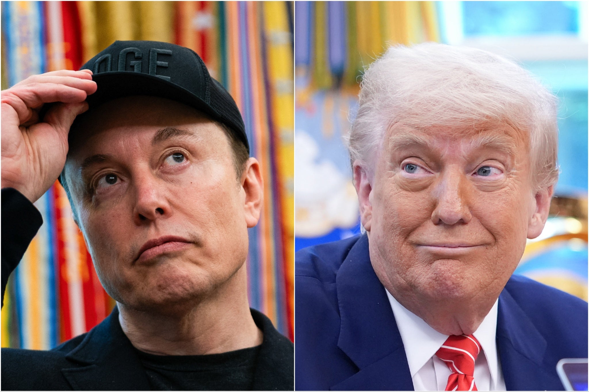 <p>Donald Trump (left) and Elon Musk</p>