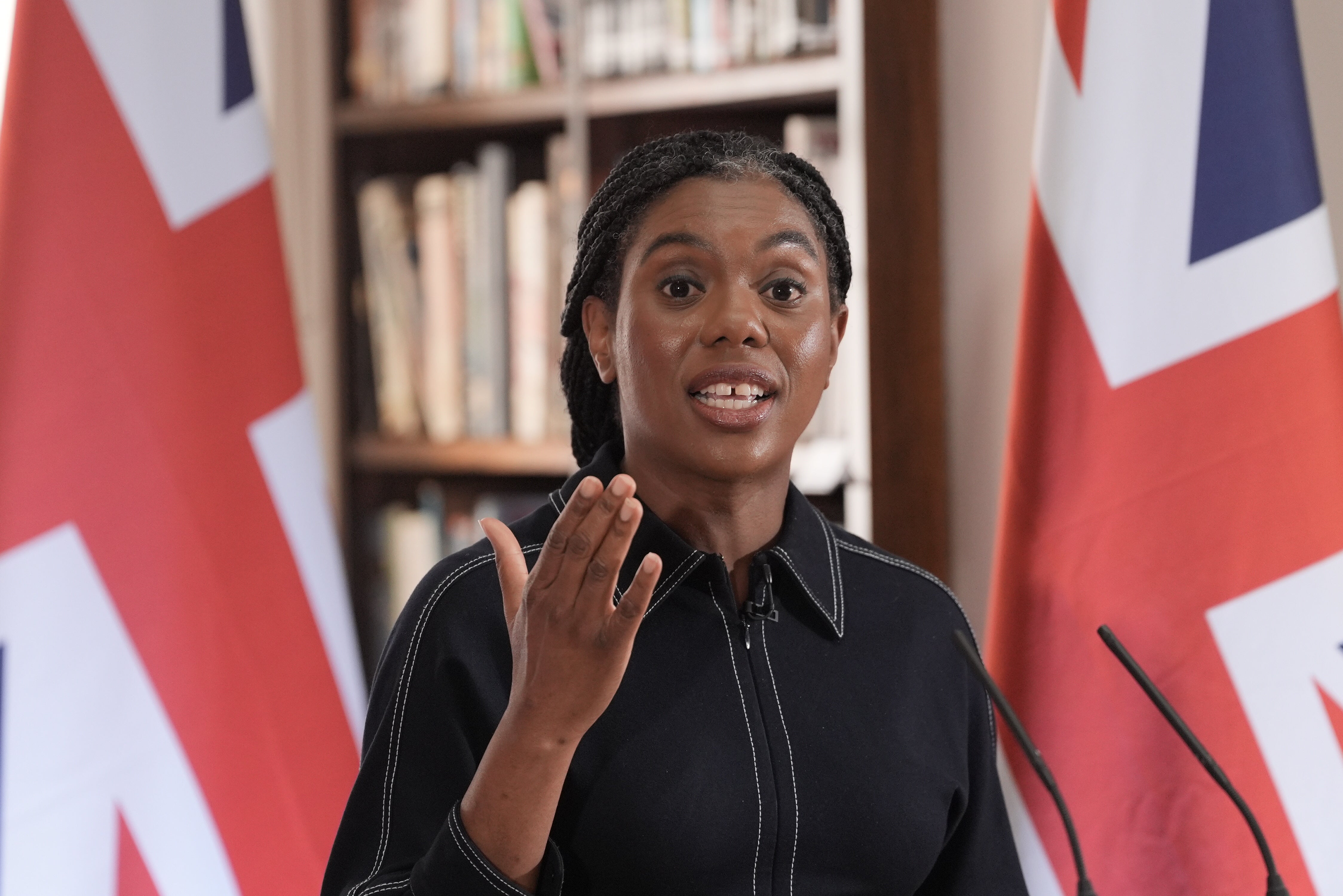 Kemi Badenoch during her speech at the Royal United Services Institute in London on Friday