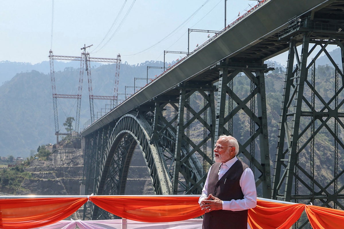 Modi inaugurates world’s highest railway arch bridge taller than Eiffel Tower