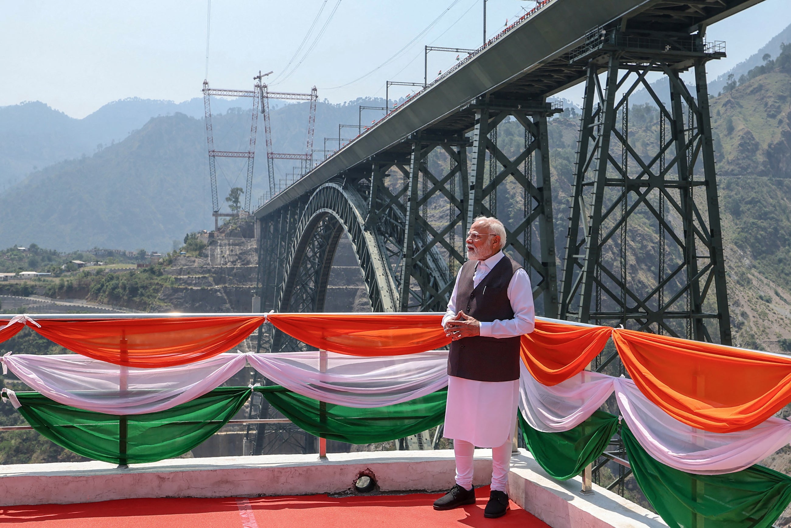 ‘It’s a feeling of immense pride that this bridge seamlessly blends ambition with execution,’ Indian prime minister Narendra Modi wrote on X