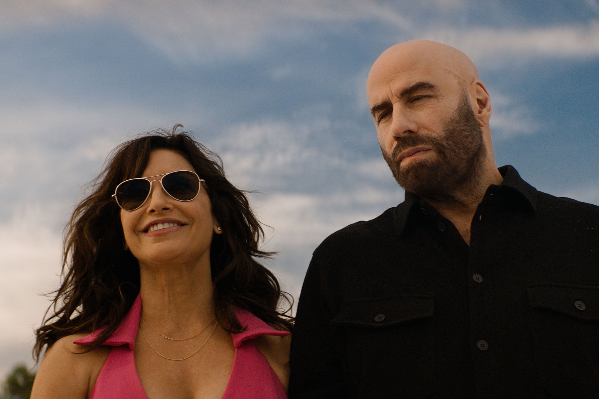 Reunion: Gershon and John Travolta in their new film ‘High Rollers’