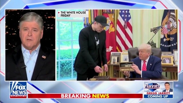 Sean Hannity deflects Elon Musk's accusations about Donald Trump being on Jennfrey Epstein's list by bringing up former President Bill Clinton's relationship with the deceased sex offender.