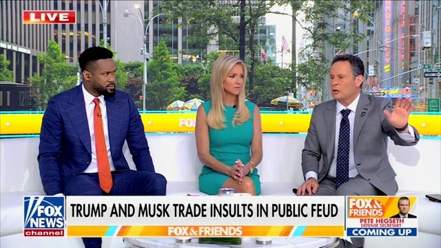 The hosts of Fox & Friends called Elon Musk "crazy" for bringing up the Epstein list amid the back-and-forth with Donald Trump.