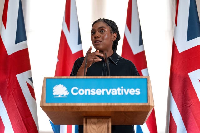 <p>Kemi Badenoch during her speech at the Royal United Services Institute in London on Friday</p>