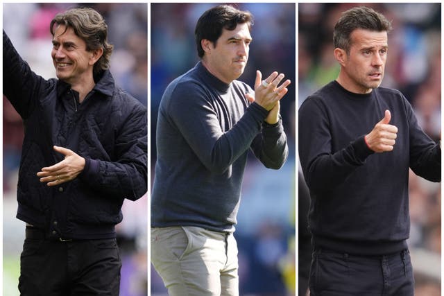Could Thomas Frank, Andoni Iraola and Marco Silva be possible options for Spurs? (PA)