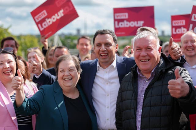 <p>Davy Russell, newly elected MSP for Hamilton, Larkhall and Stonehouse (right) with Scottish Labour deputy leader Jackie Ballie and leader Anas Sarwar</p>