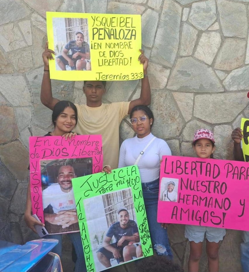 Family members of the Venezuelan immigrants sent to prison in El Salvador from the U.S. have rallied together, calling for the men to be released and given fair court hearings