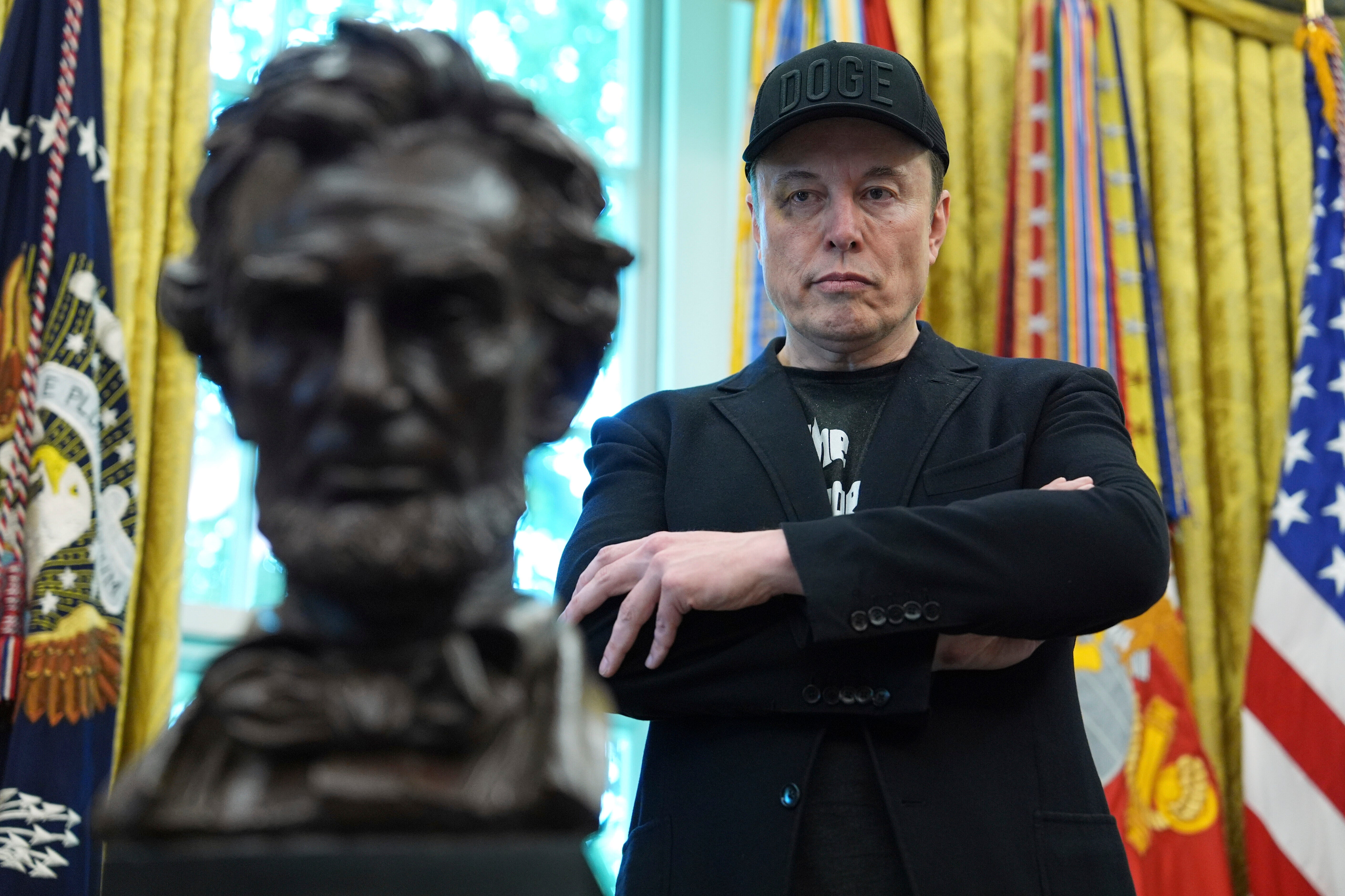 Elon Musk in the Oval Office on his last day as a “special government employee.”