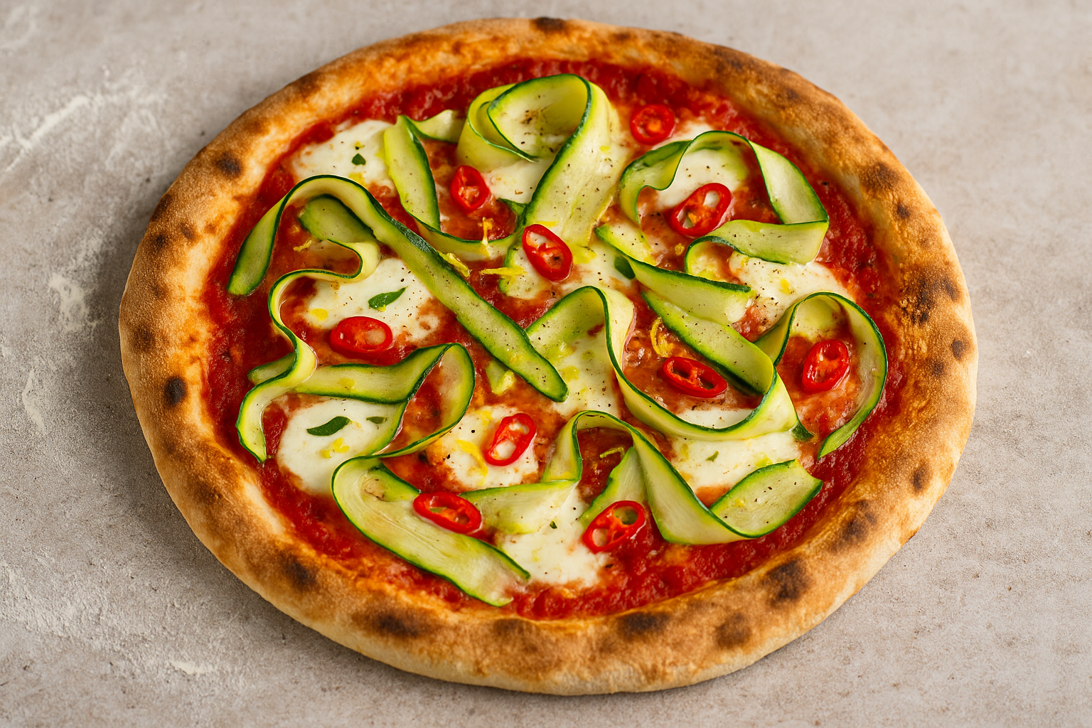 Bright, breezy and a little bit fiery – this one’s summer on a pizza, minus the barbecue