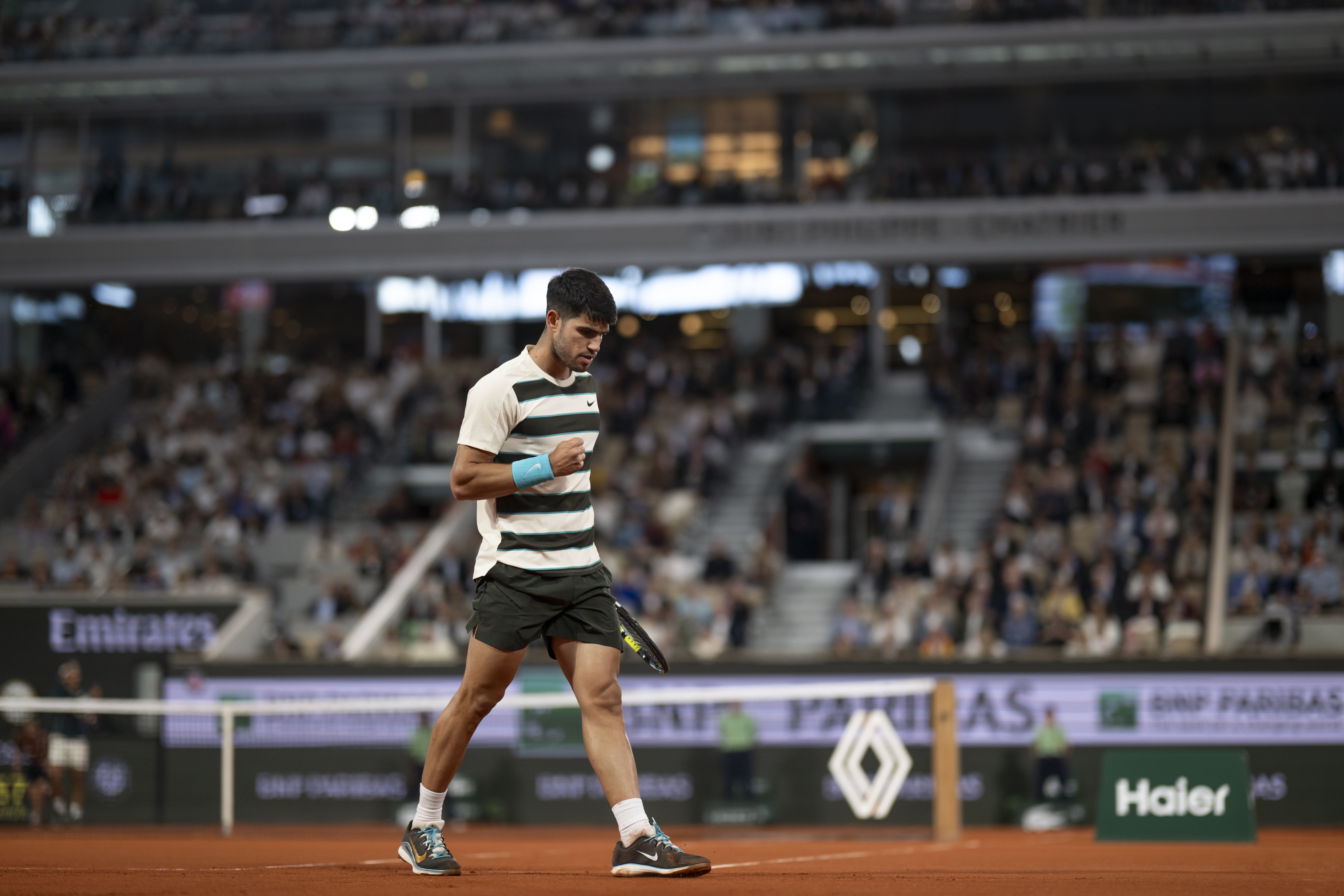 Carlos Alcaraz celebrates (Jon Buckle/PA)