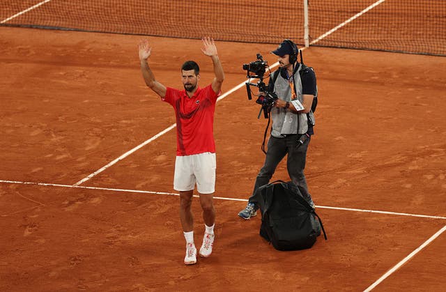 <p>Novak Djokovic waves to the fans after his defeat to Jannik Sinner in the semi-finals</p>