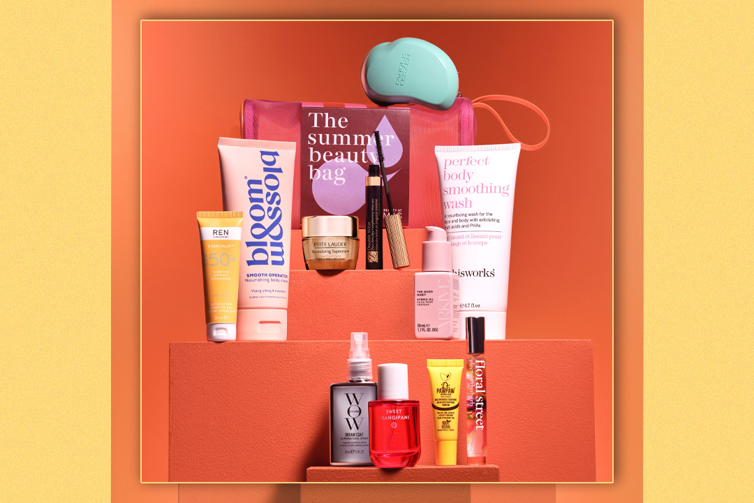 The summer beauty bag is available in store now
