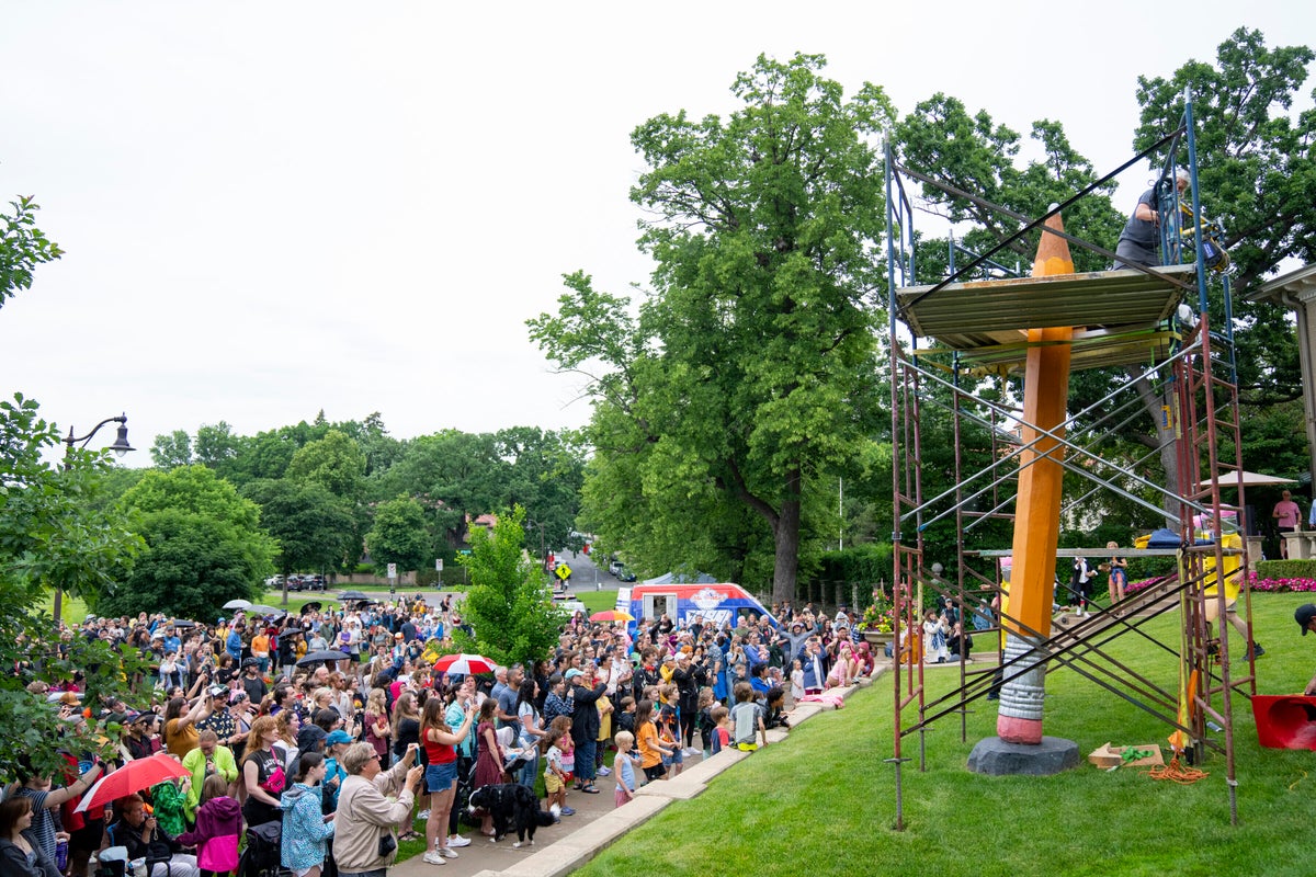 Why a Minneapolis neighborhood sharpens a giant pencil every year