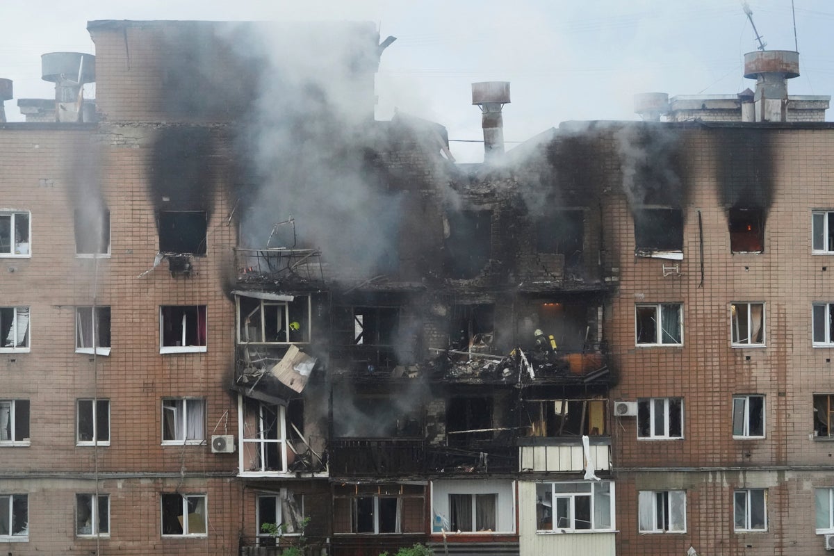Russian drones and missiles target Ukraines eastern city of Kharkiv, killing 3, officials say