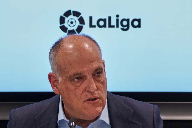 <p>Javier Tebas has hinted that he could try and stage a Spanish match in Saudi Arabia</p>
