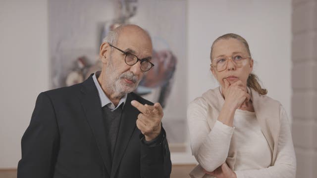 <p>Alan Yentob, the presenter and long-time BBC executive, with the artist Jenny Saville</p>