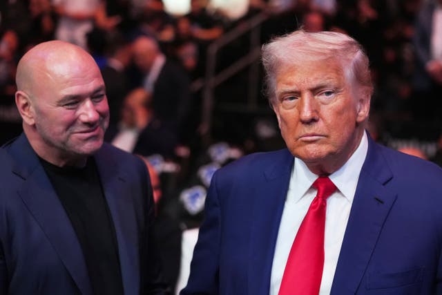 <p>Trump alongside UFC head Dana White last month (AP Photo/Frank Franklin II)</p>
