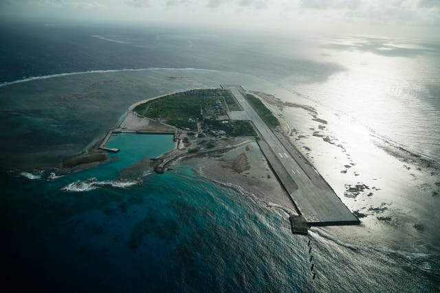 <p>Philippine-occupied Thitu island, </p>