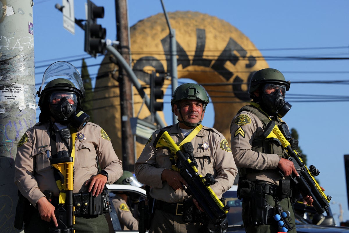 LA protests live: National Guard arrive after being deployed by Trump amid protester and riot police clashes