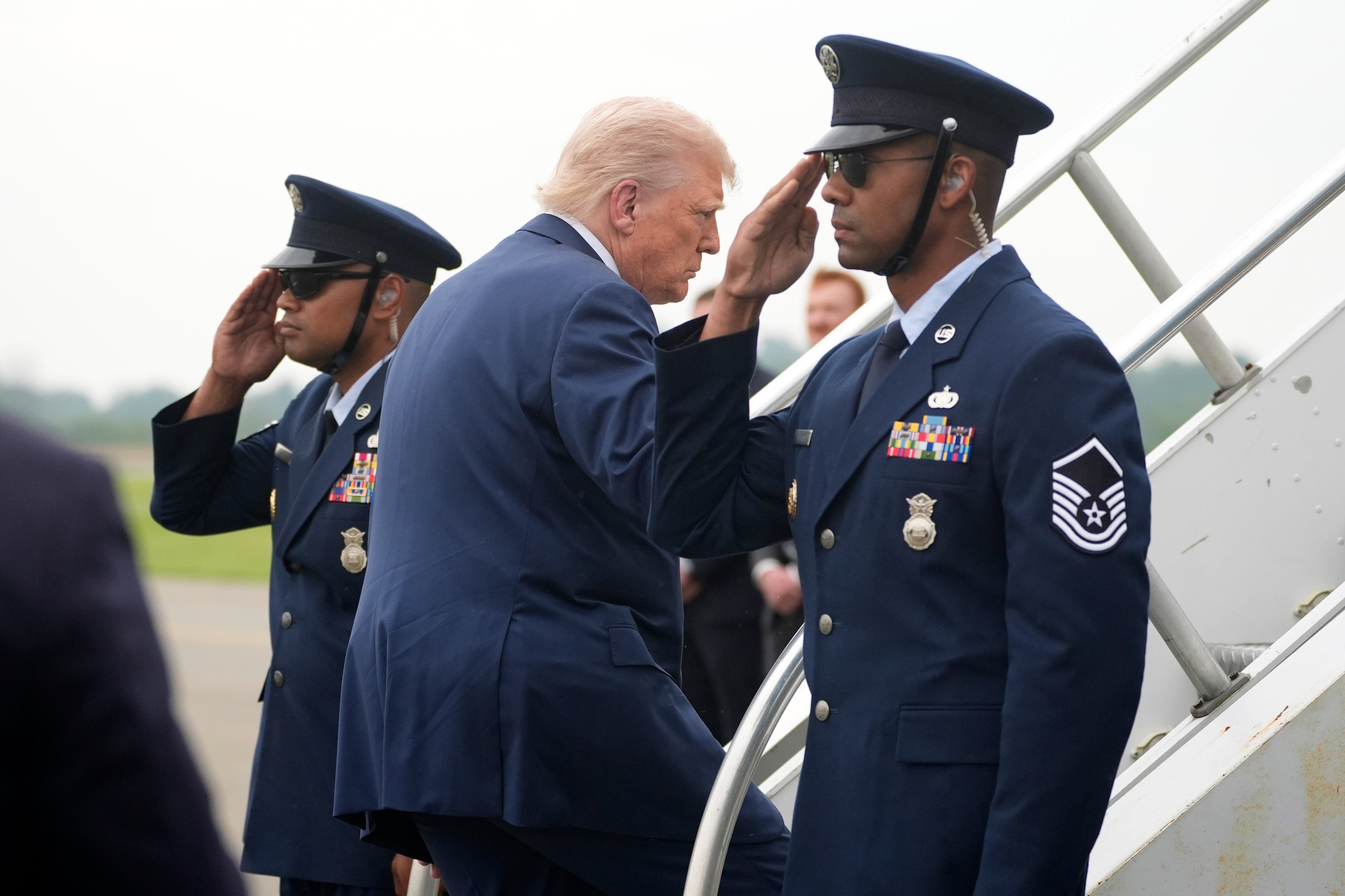 Trump faced mockery on social media after stumbling on the stairs of Air Force One