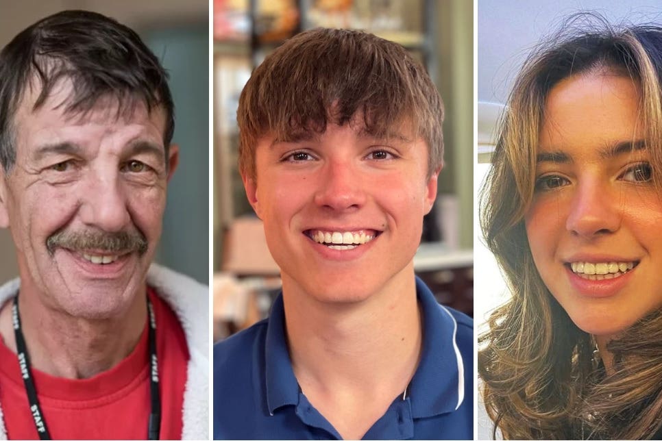 (Left to right) Ian Coates, Barnaby Webber and Grace O’Malley-Kumar were killed by Valdo Calocane in 2023 (Nottinghamshire Police/PA)