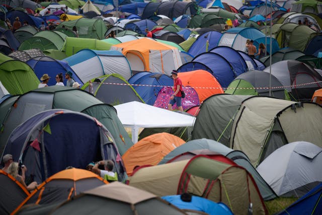 <p>Every year, hundreds of festival-goers bring tents to the events</p>