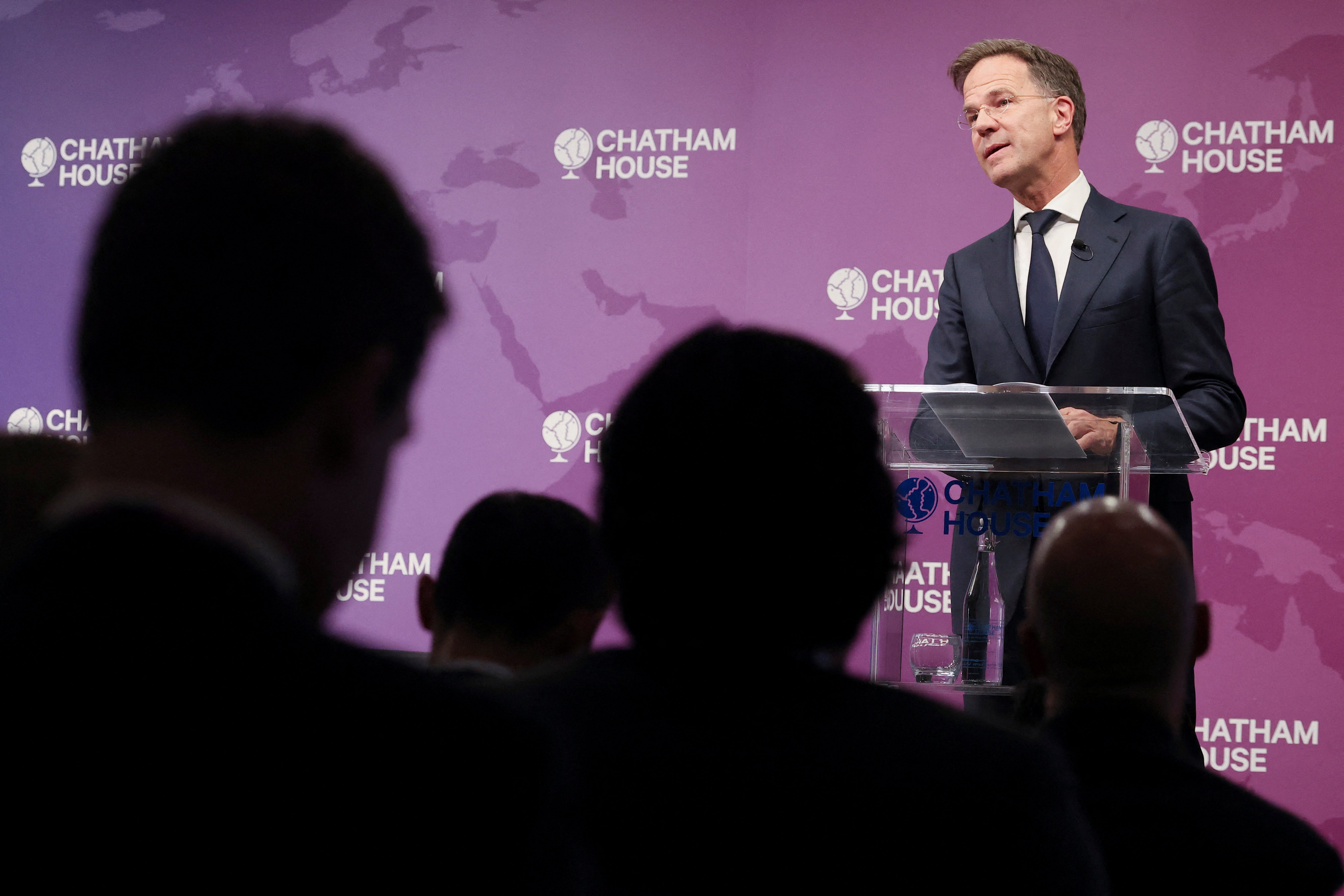 Nato secretary general Mark Rutte delivers a keynote speech at Chatham House in London
