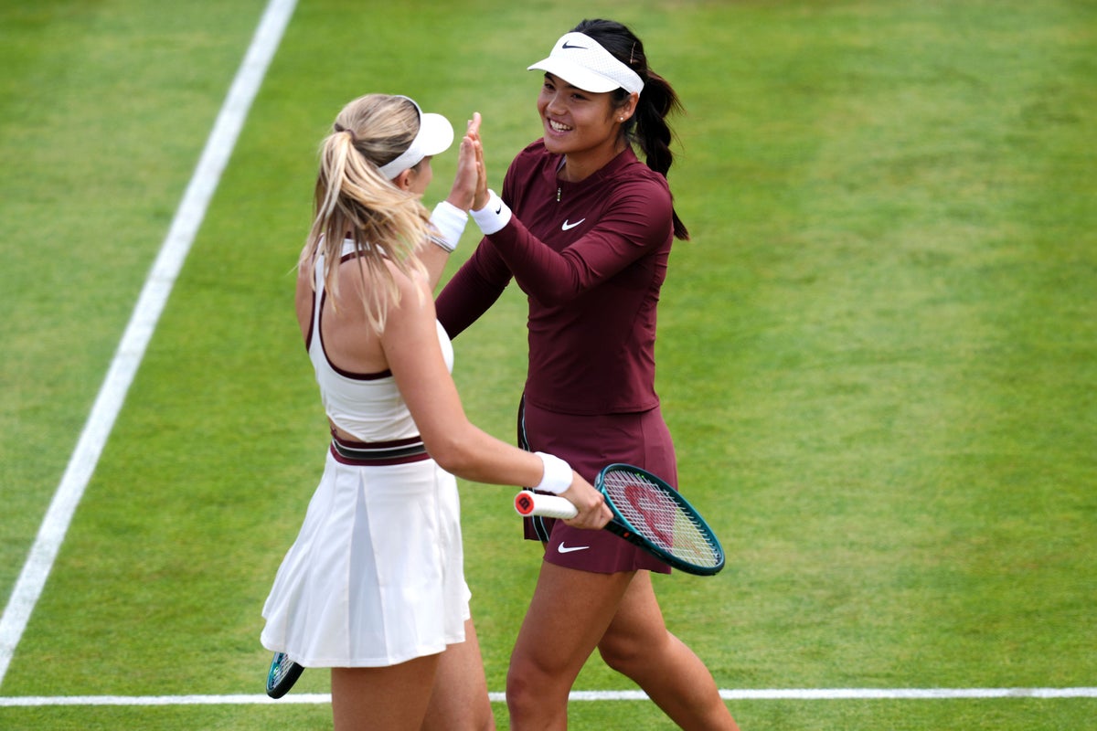 ‘Nervous’ Emma Raducanu enjoys win with Katie Boulter in rare doubles outing