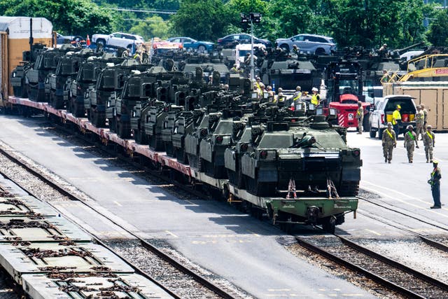 <p>President Donald Trump’s upcoming military parade will see 18 miles of fencing and 175 metal detectors installed in Washington, D.C.</p>