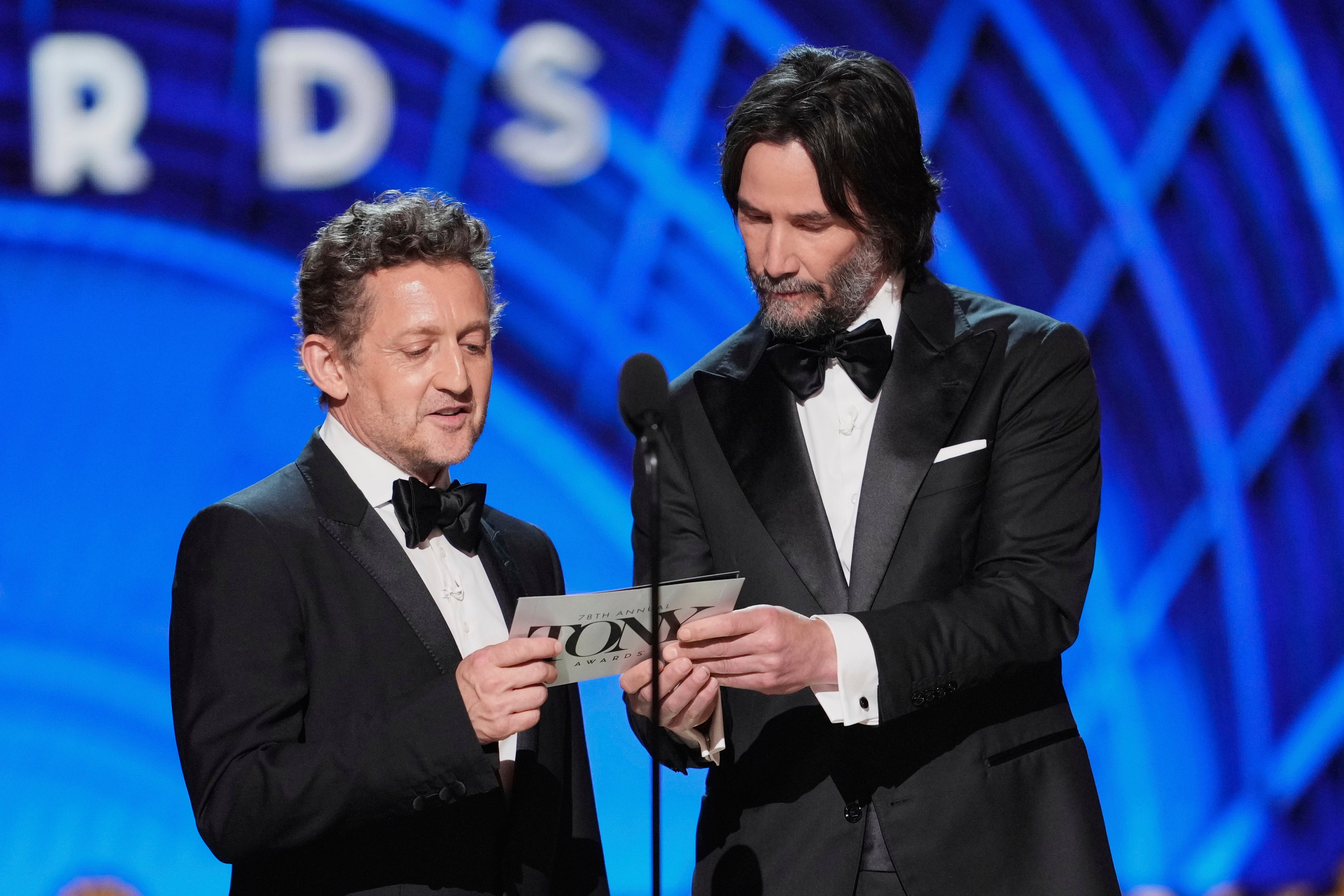 Reeves and Winter presented the award for Best Performance by a Leading Actress in a Play