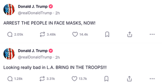 Donald Trump continued his social truth Tirade late on Sunday evening