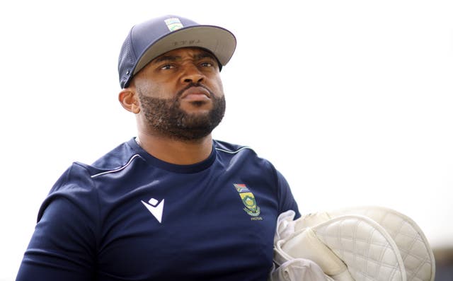 <p>Temba Bavuma of South Africa  during a nets session at Lord's Cricket Ground</p>