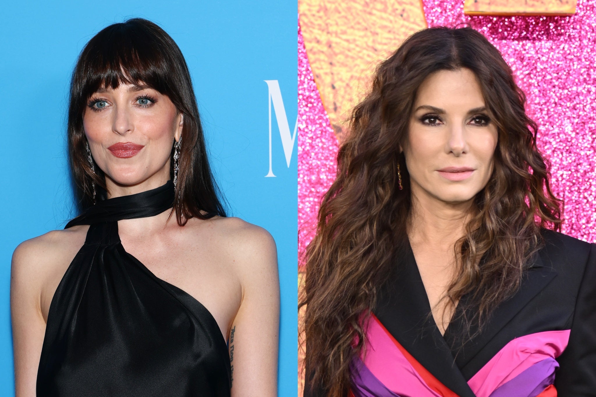 <p>Dakota Johnson and Sandra Bullock</p>