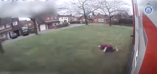 Distracted HGV driver mounts kerb before ploughing into pedestrian