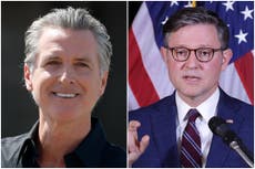 Mike Johnson claims that Gavin Newsom ‘ought to be tarred and feathered’ over LA protests