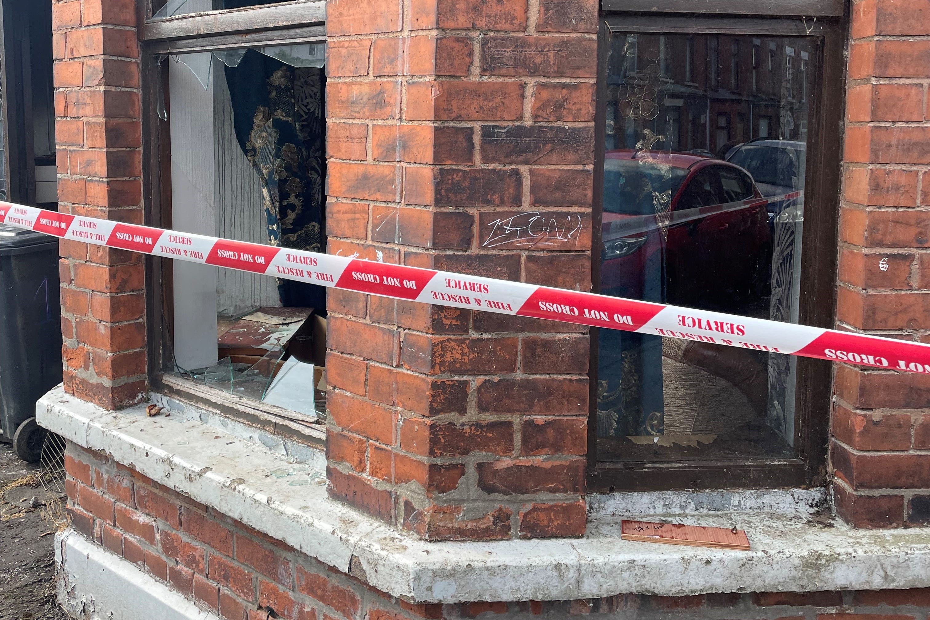 Several properties were damaged on Clonavon Terrace in attacks which police have described as ‘racist thuggery’ (Jonathan McCambridge/PA)