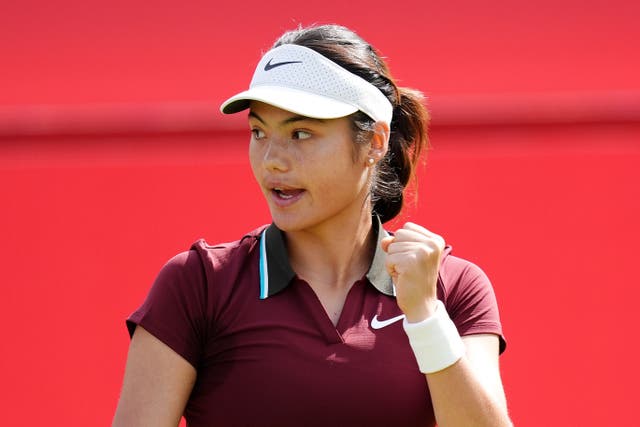 Emma Raducanu celebrates (John Walton/PA)