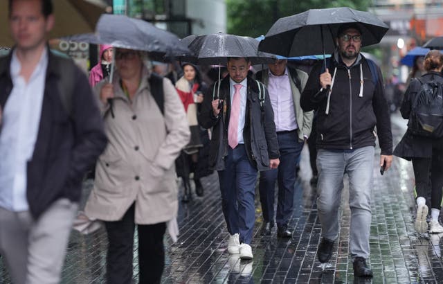 <p>The Met Office warned 30-50mm of rain could pour as winds could get to 40-50mph</p>