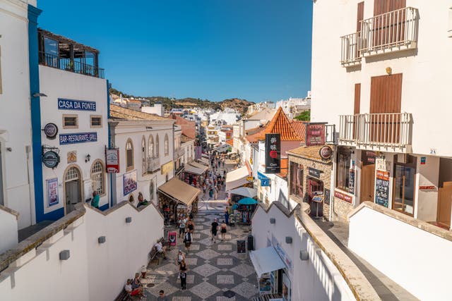 <p>The centre of Albufeira Old Town, a popular destination with tourists</p>
