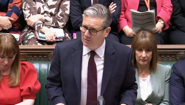 <p>Keir Starmer during PMQs (House of Commons/UK Parliament/PA)</p>