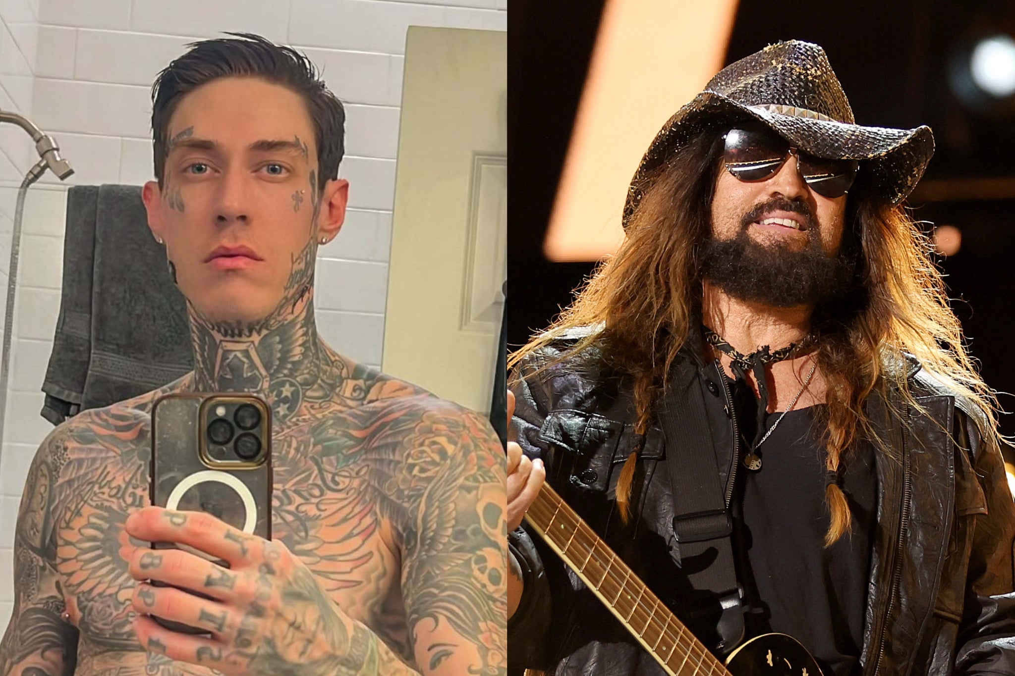 ‘You’re the lamest man to ever walk planet earth,’ Trace (left) wrote of his father in an Instagram post