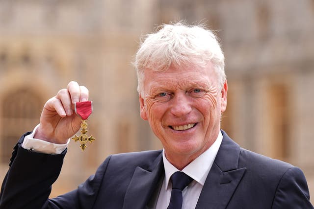 David Moyes after being formally made an OBE (Aaron Chown/PA)