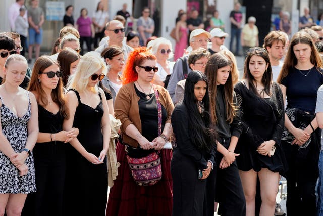 <p>People observed a moment of silence on the main square in Graz on Wednesday </p>